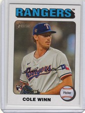 2024 Topps Heritage High Number White Parallel Cole Winn Rookie Card. rookie card picture