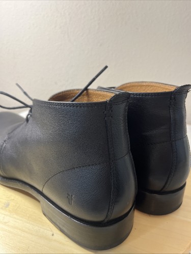 Talla 10 D FRYE Para hombres Vestido Informal Botas Chukka Cuero Grano Guijarro Negro Usado 1 - Imagen 6 de 10