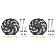 2pack 14 Slim Fan Push Pull Electric Radiator Engine Cooling Mount Kit Black 2pack 14 Slim Fan Push Pull Electric Radiator Engine Cooling Mount Kit Black