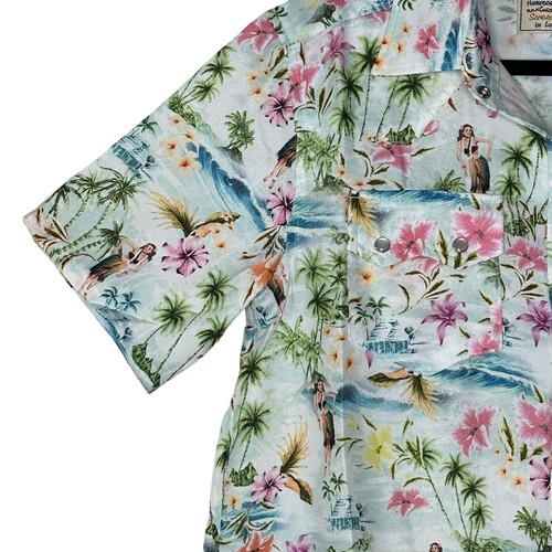 Camisa a Presión Sandrine Rose Perla Hawaiana Multicolor Mujer Mediana Nueva con Etiquetas Hecha en EE. UU. - Imagen 4 de 9