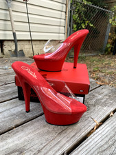 Red Pleasers Pumps Size 10-Worn Twice