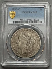 1893-O   MORGAN DOLLAR  PCGS  XF40   TOUGHER KEY DATE