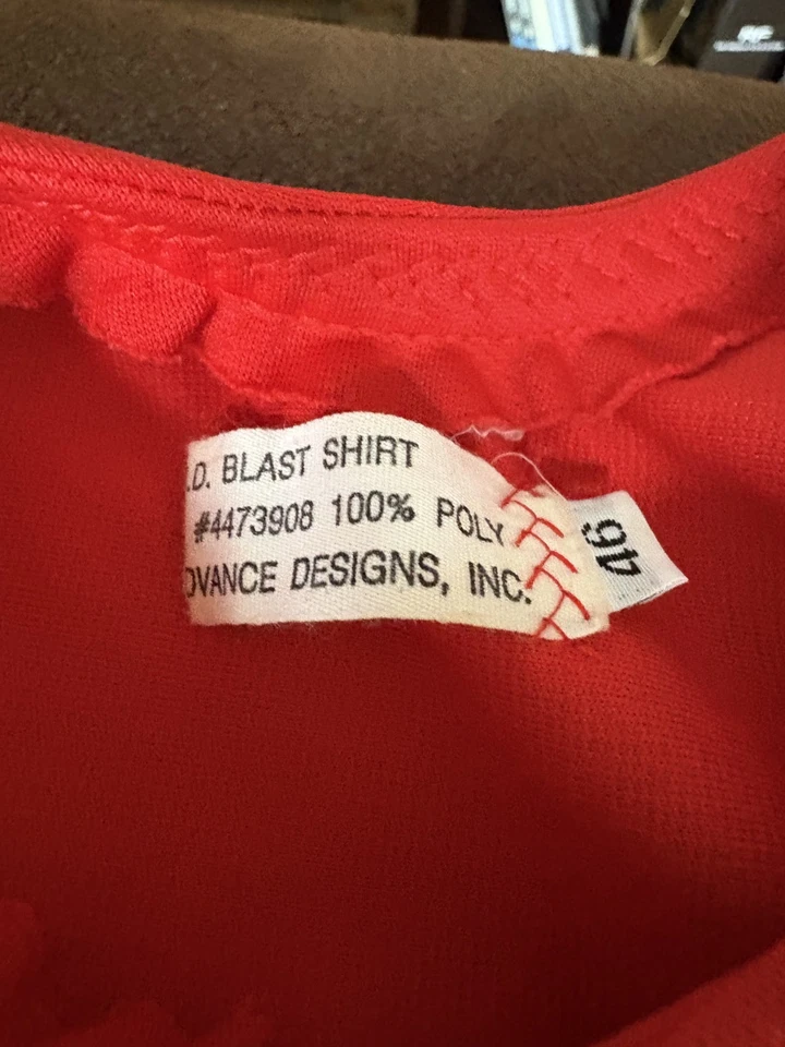 Inzer Advance Designs HD Blast Shirt Size 46 Red Bench Press Patent # 4473908 - Image 4 of 4