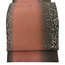 Japanese Silk Fukuro obi Reddish brown Geometry Excellent With seal 2070136