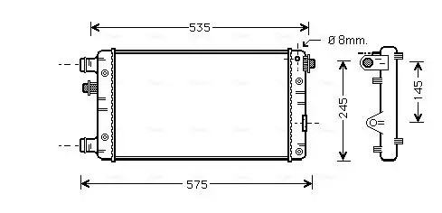 PRASCO FTA2239 Radiatore motore Alluminio, Alette di raffreddamento montate meccanicamente - Immagine 3