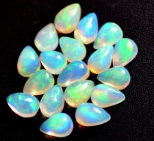 Natural Ethopian Opal Pear Cabochon 3x5mm To 8x12mm Loose Gemstone
