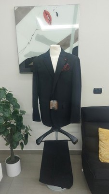 Men's one-breasted dress spring summer black size 56