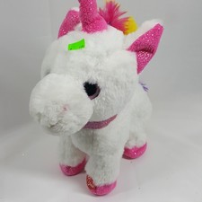 Just Play White Unicorn Plush Stuffed Animal Rainbow Mane GALLOPS and MUSIC