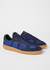 PAUL SMITH COMO PRINTED SUEDE LEATHER TRAINERS NAVY UK 10 RRP £350 BNIB