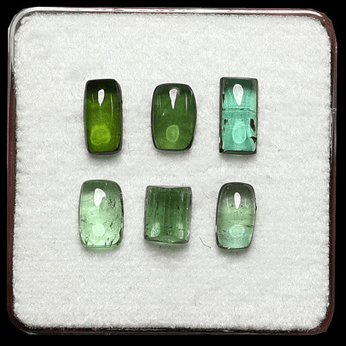 Lot 6 Pcs Natural Green Tourmaline Hi-Grade 6mm-8mm Untreated Cabochon Gemstones - Picture 10 of 12