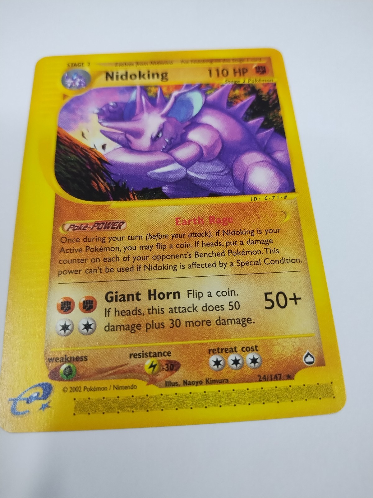 MINT Pokémon TCG Nidoking Aquapolis 24/147 Regular Rare