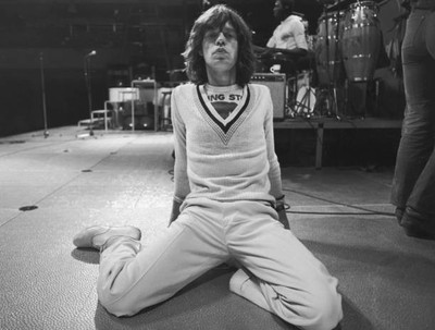 Singer Mick Jagger of the Rolling Stones at rehearsals for a Briti- Old Photo