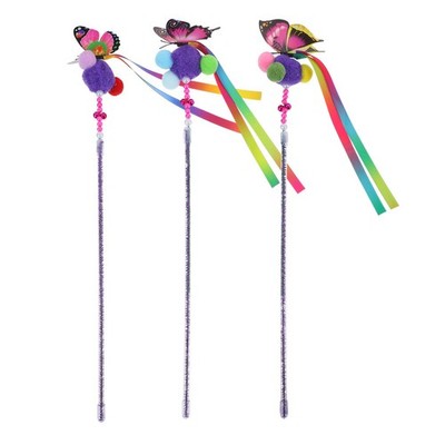 3pcs simulierte Schmetterlinge Katzen Teaser Stick Teaser Cat Interactive