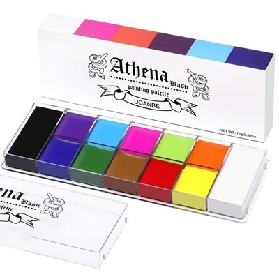 UCANBE Athena Basic Face Body Paint Oil Palette, 12 Color Large