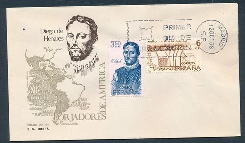 D467133 Spain FDC Famous People Diego de Henares Exploration of Chile