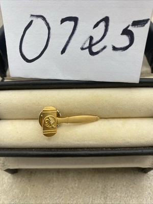 Signed Ballou Reg  Tie/Lapel Pin Collector - Gold-Toned, court-Gavel/hammer 1.5 