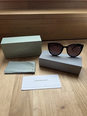 Kapten & Son Sonnenbrille Damen Schwarz Gold Manhattan CAT Eye Edel Modern