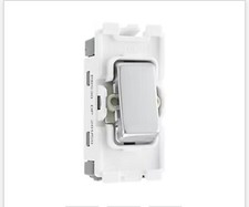 Box Of 10 BG RBS30 Nexus Grid Brushed Steel Double Pole Switch Module 20AX