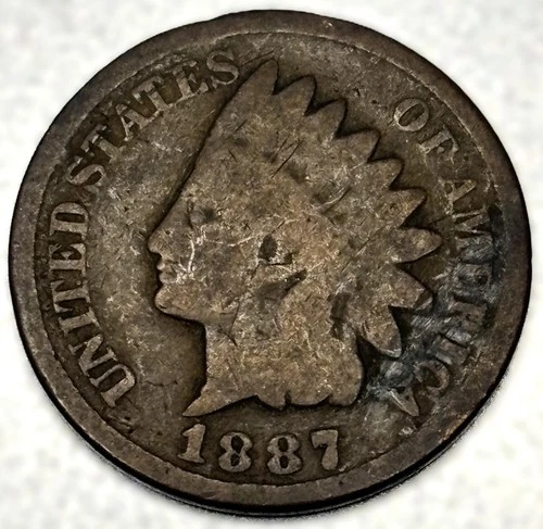 1887 Indian Head Cent Penny Good Condition 1c One Cent US Coin- 1201