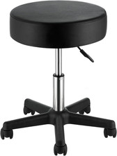 Rolling Stool with Wheels Adjustable Height Swivel Chair 400lb Capacity Black