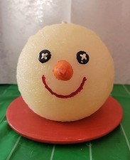 Department 56 - Snowman Candle  aprox 5” with plate #46451