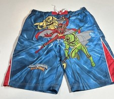 VTG Boys Large Power Ranger Swim Trunk 90 s Long Shorts