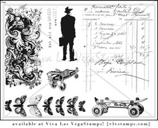 Unmounted Rubber Stamp Plate, Unmounted/Uncut Pink Rubber Stamps