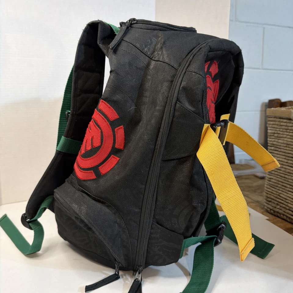 Mochila Bolso Skate Element Mohave Vintage Rojo Logo Rasta Colores Y2K  Foto 2 de 4