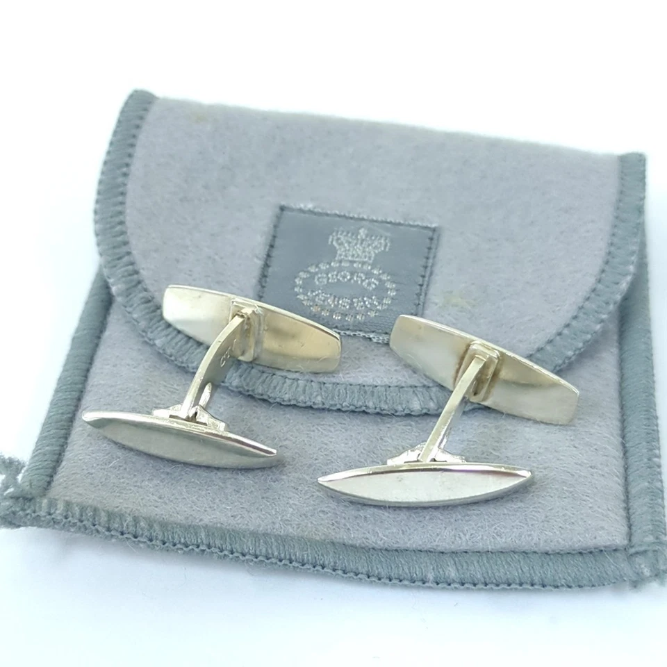 Gemelli firmati GEORG JENSEN Danimarca in argento sterling 925 da uomo... - Immagine 3 di 4