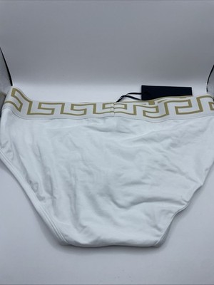 Versace Underwear Men's White/Gold Low Rise SlipVersace Sz 8 (US