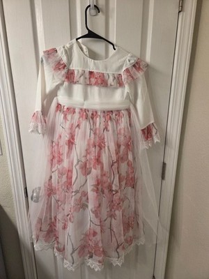 Couture Princess Ivory/Pink Girls Dress Size 8 Party Formal #S87