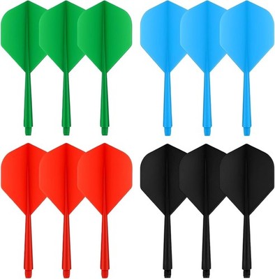 12 Stück Dart Flights Mit Schaft 75mm, Dart Zubehör, Darts Zubehör, K Flex Fl