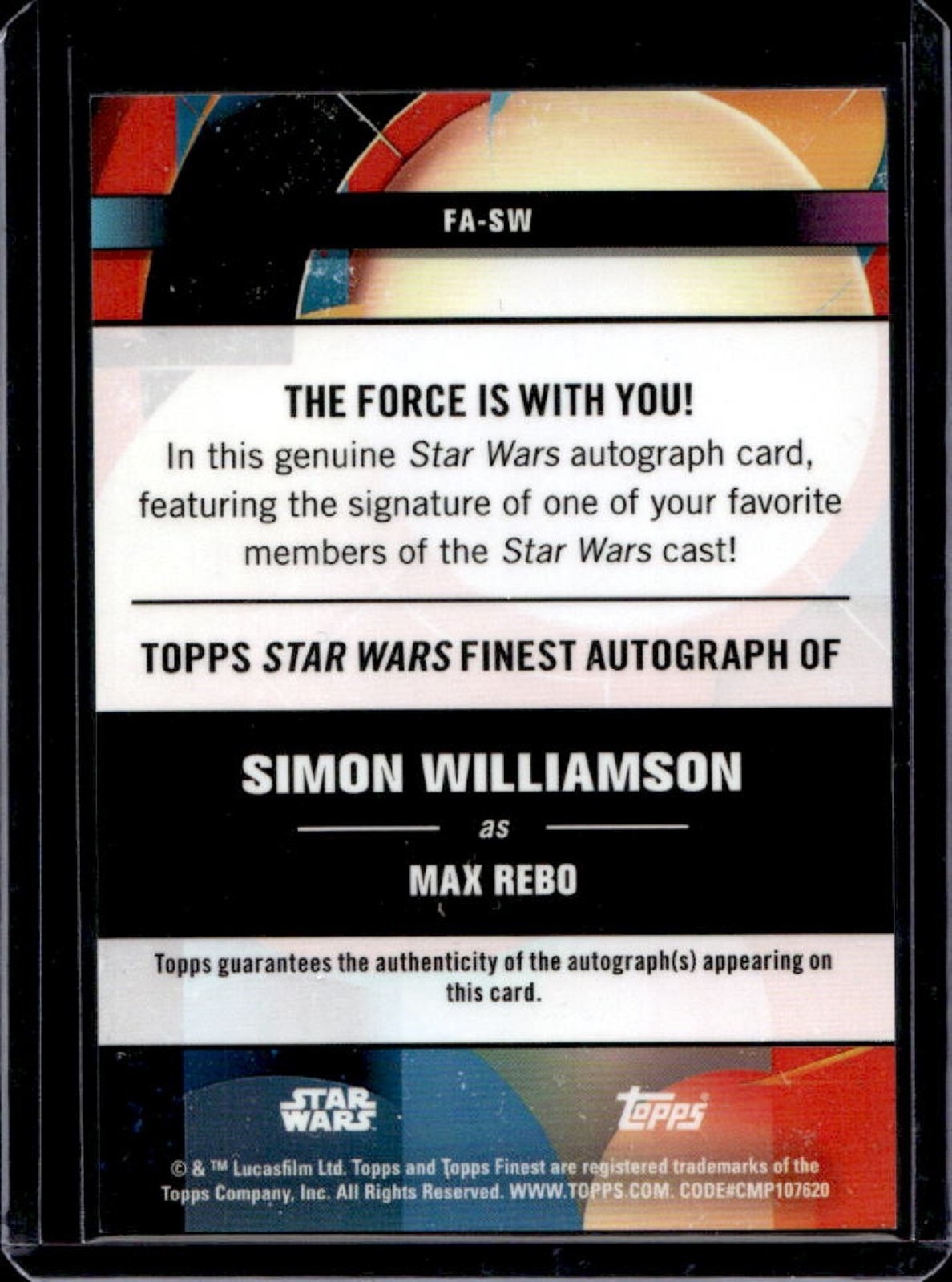 2025 Star Wars Smugglers Outpost Simon Williamson Max Rebo Auto Green #/99 view 2