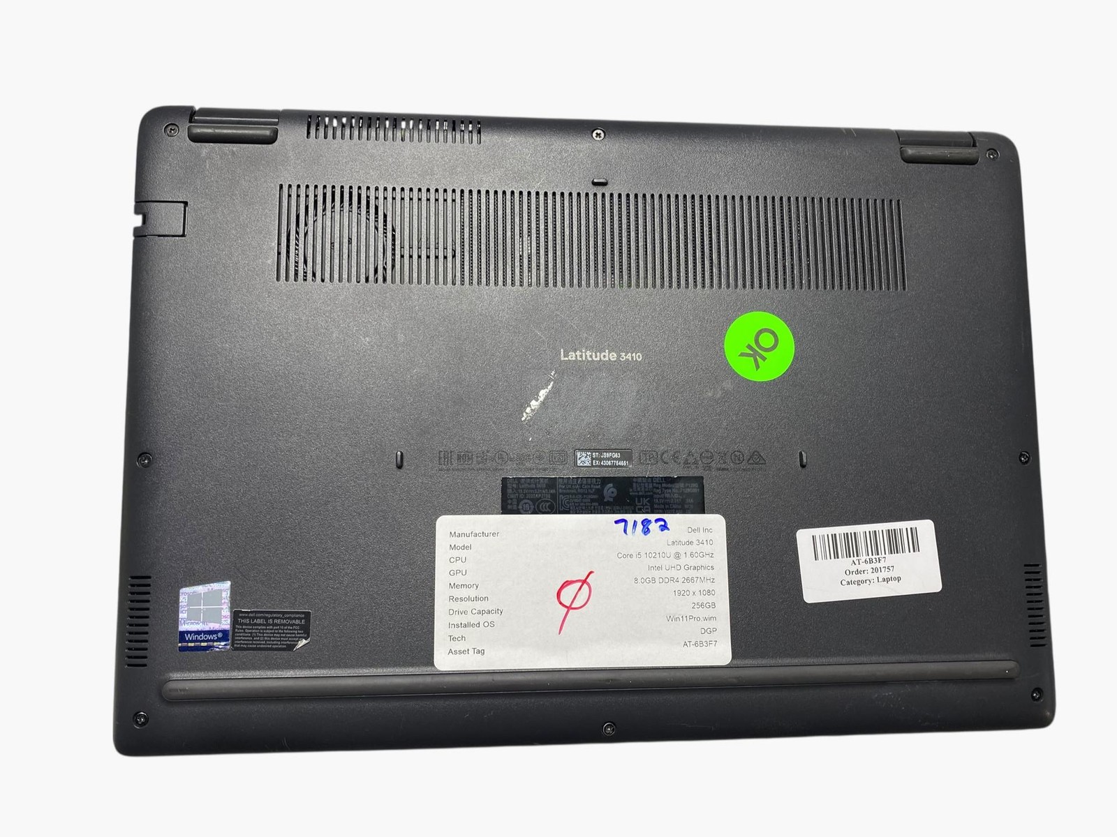 Dell Latitude 3410, 15.6-Inch Laptop, with Intel Core i5-10210U, Windows 11 Pro