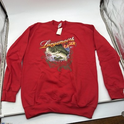 2000s Largemouth Lager Boundary Waters Brewery Vintage Red Crewneck Medium