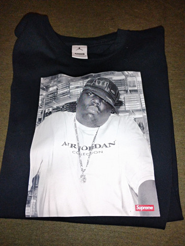 Supreme x Jordan Biggie Smalls Graphic Tee Black M Cotton Regular Fit