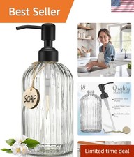 Versatile 18Oz Glass Soap Dispenser - Stylish Black Pump for Every Bathroom