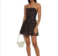 New! Alice + Olivia Glinda Floral Print Mini Dress In Heirloom Black Sz 10 $275