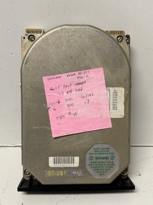 Seagate ST-251 MLC-2 43MB 5.25'' MFM Hard Drive Vintage XT AT