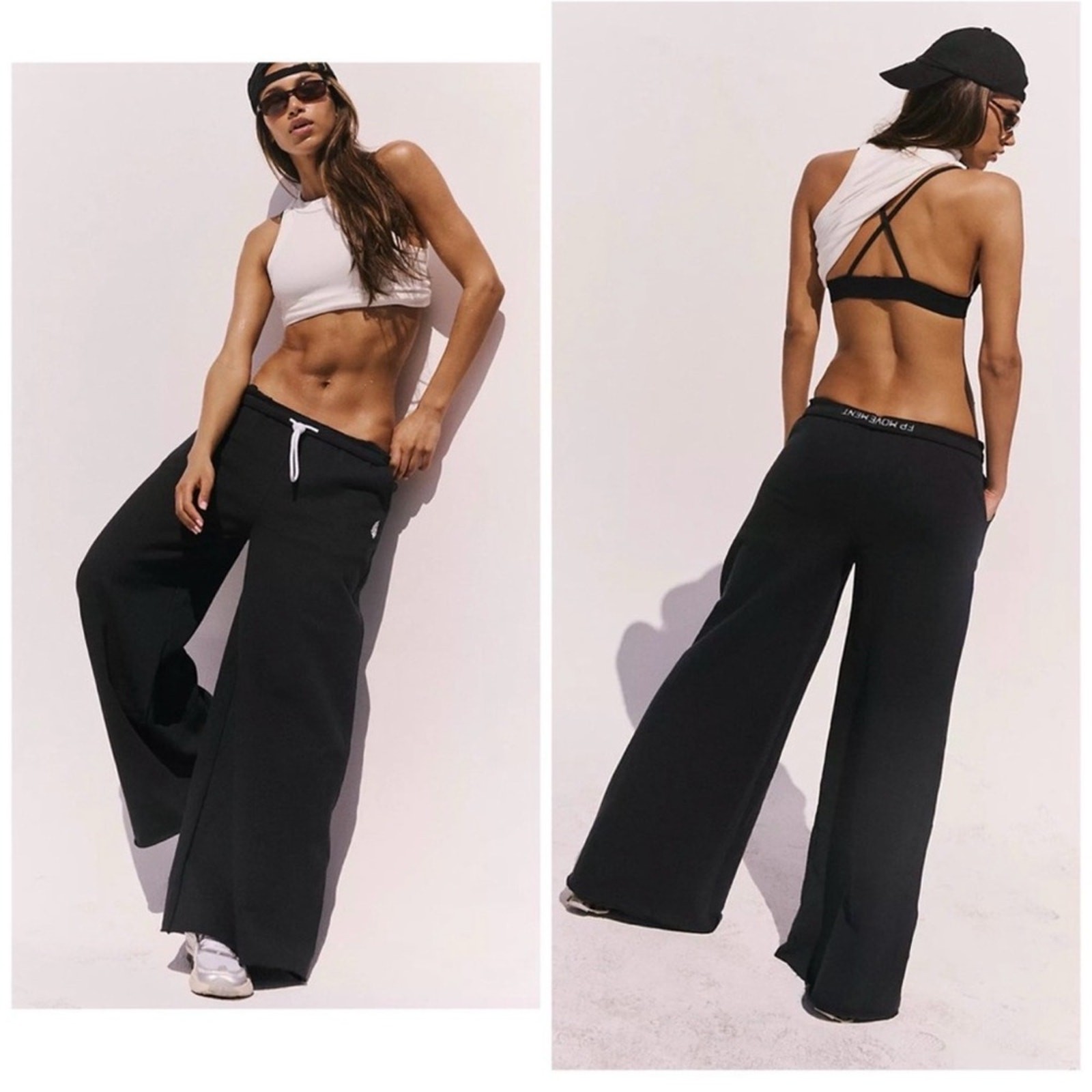 Copied - Free People x FP Movement For The Win Wide Leg Sweatpants, Black
