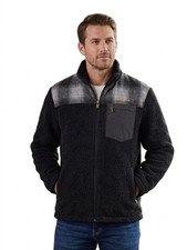 Pendleton Men  s Wool Blend Full Zip Sherpa Jacket Sz Large Plaid Contrast Pocket