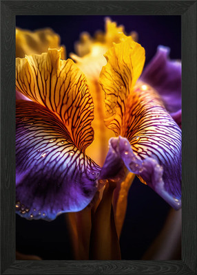 Iris Blume Nahaufnahme gerahmtes Wandbild Poster Leinwanddruck Bild