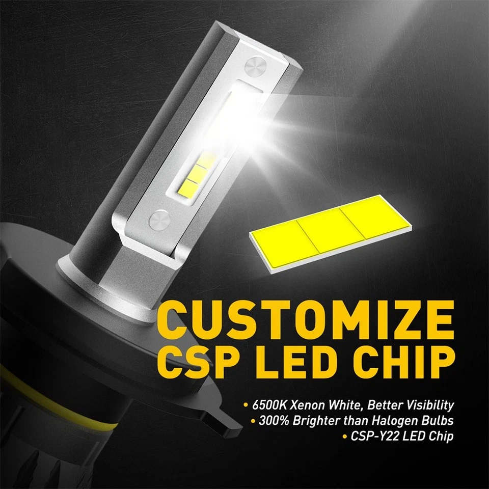 Xenon White 9003 H4 LED Headlight Bulb for Toyota Tundra 2014-2020 High Low Beam - Image 3 of 4