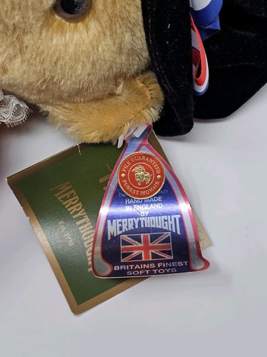 Merrythought Harrods Beefeater Bär Mohair Handarbeit England mit Etikett - Augenfehler - Bild 6 von 8