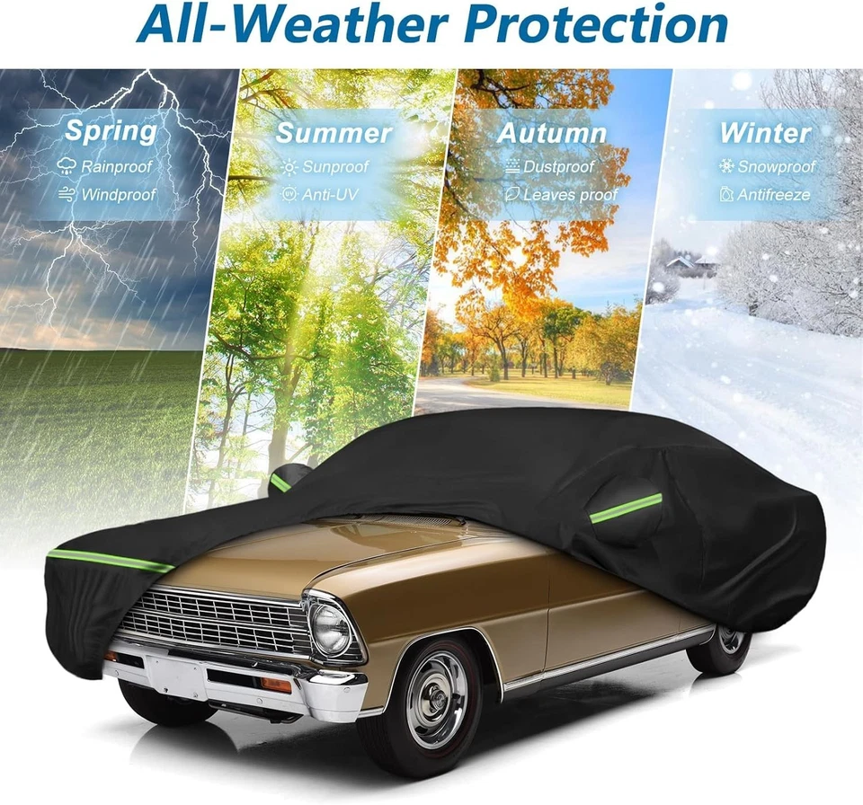 Car Cover Fit For Chevrolet Nova 1969-1974 All Weather with Driver Side Zipper Foto 2 de 4