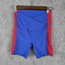 Wilo The Label Women’s Small Blue Biker Shorts Exercise Wear Blue and Red