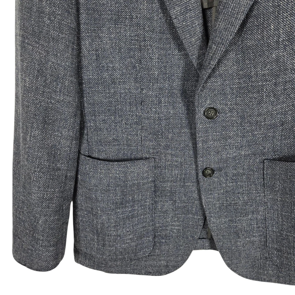 Banana Republic 40S Blazer Marzotto Havana Fabric Tailored Slim Navy Wool Blend - Image 3 of 4