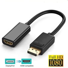 2X Display Port to HDMI Male Female Adapter Converter Cable DP to HDMI