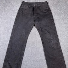 Levi's 501 Original Fit Jeans Men 30x30 Black Straight Leg Button Fly Denim