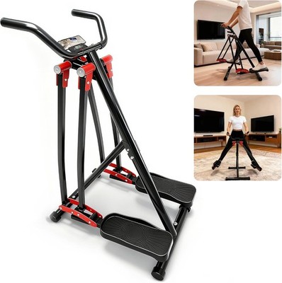 Air Walking Elliptical Exercise Machine Foldable Low-Impact Cardio Trainer